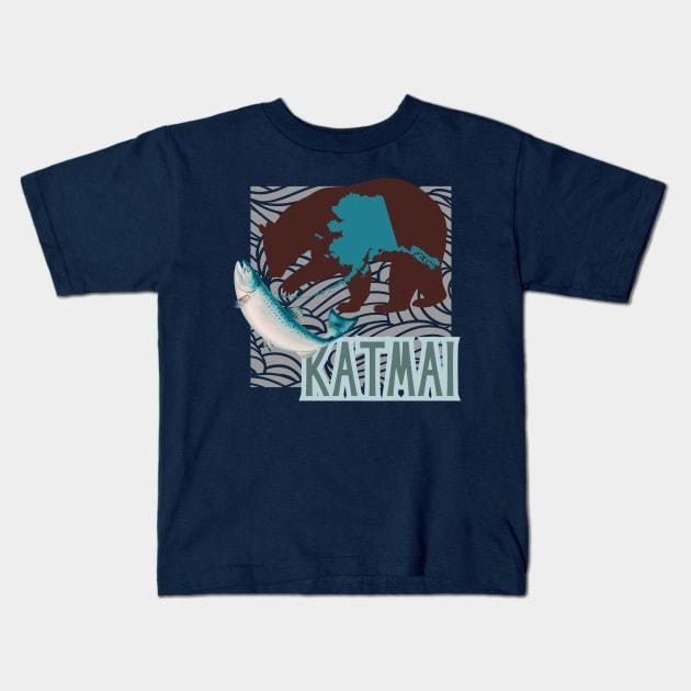 Katmai National Park. Home of the Very Fattest Bears Kids T-Shirt by SwagOMart